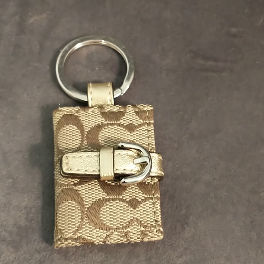 Coach keyring picture holder gold edging